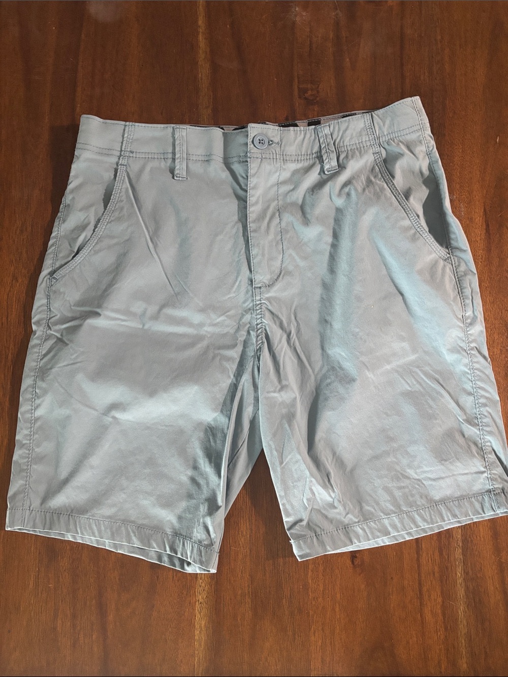 Men's Light Blue Flat-Front Shorts - Casual Everyday Style